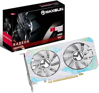 Tarjeta Gráfica maxsun AMD Radeon RX 580 8GB Gaming con GDDR5, DirectX 12 y Descodificación 4K, para Juegos, Diseño Gráfico, Edición de Video y Renderizado 3D en PC de Escritorio