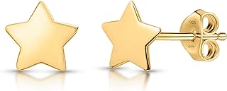 Premium Gold Clasp Celestial Spiral Stud Earrings with Yellow Gold Material for Women - Elegant Design by Amberta