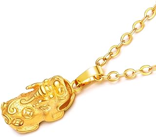 18K Gold Plated PiXiu Design Pendant Necklaces For Women Good Luck Symbol Jewelry Birthday Gift