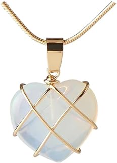 Exquisite Amber & Rose Quartz Friendship Necklace with Rope Chain - Tenghong2021 Zinc Alloy Diamond Castle Heart Opal Choker for Women and Girls