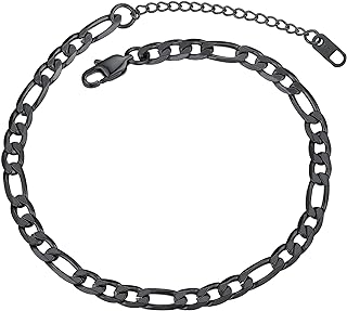 ChainsProMax Elegant Black Stainless Steel Anklet - Box Chain Design with Lobster Claw Clasp, 8.5 inches