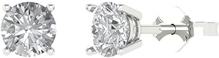 1.5 ct Lab-Grown Diamond Solitaire Stud Earrings, Brilliant Round Cut, White Gold with Secure Push Back