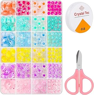 Glass Seed Beads for Bracelet Making Kit, Star Beads Happy Face Bead Cute Beads Round Plastic Beads，Glass Pony Seed Letter Beads for Bracelets Making and Small Craft Beads for Friendship Bracelet kit