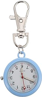 TEHAUX Pocket Watch - Doctor's Quartz Keychain Brooch Watch with Tang Buckle, Medical Paramedic Design, Blue, Compact Size (72X30mm)