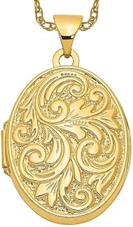 IceCarats 14K White Gold Reversible Love You Always Oval Personalized Photo Locket Necklace Charm Pendant