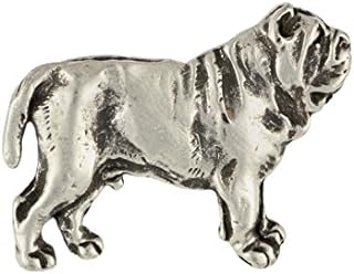Unique Edition Silver Dog Pin Badge – Silver-Plated Handmade – Brooches Women – Funny Pins – Silver Brooch Jewelry – Neapolitan Mastiff I - 2,1x2,7x6cm