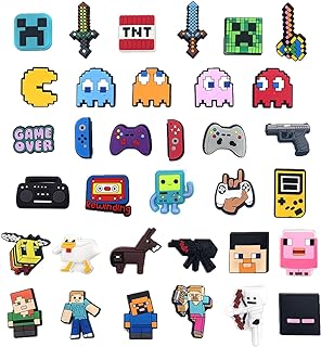 YQVIE Cute Cartoon Game Shoe Charms Set Fit for Clog Decoration Bracelet for Boys Adult Party Favors Birthday Gifts