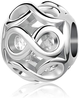 Luluadorn Women Infinity Love Charm for Bracelets Ball Silver Forever Heart Necklace Pendant Gifts Bead for Wife Friends Girl Cousin Lover Family Couple Christmas Birthday Anniversary