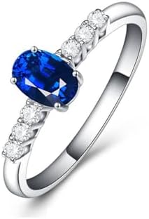 Prong-Set Created Sapphire Engagement Ring - Choice of Gold Type - Women's - Oval-Cut Design