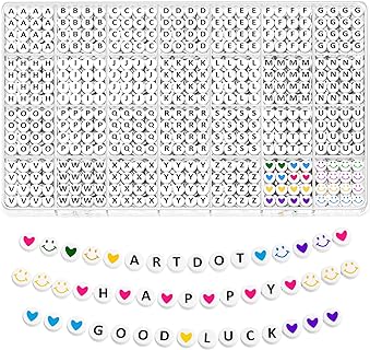ARTDOT 1400 PCS Letter Beads, 28 Styles Friendship Bracelets Assorted Alphabet Beads Preppy Beads Jewelry Making Kit with Beads Case for Teen Girl Gifts Ages 6 7 8 9 10 11 12