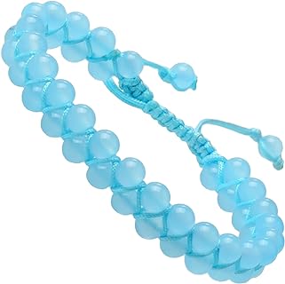 MASSIVE BEADS Natural Chakra Healing Power Crystals Macrame Bracelet Yoga Double Layer Stone Beads Gemstone Meditation Relax Anxiety Bangle for Unisex Women Men