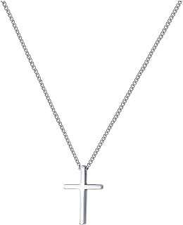 Minimalist Silver Cross Necklace For Women Simple Tiny 925 Sterling Silver Christian Cross Pendant For Teen Girls Jewelry Gifts