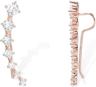 PAVOI 14K Gold Plated Ear Crawler Earrings for Women | Cartilage Ear Cuffs with Sparkling Cubic Zirconia CZ | Perfect for Special Occasions