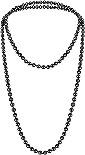 Fashion Faux Pearls Pendants 1920s Beads Cluster Long Pearl Necklace for Costume Party Jewelry 55"