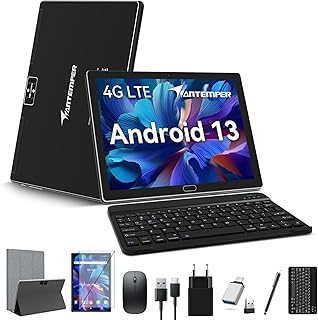 ANTEMPER Tablet PC 10 Zoll Android 13 mit 4G LTE, 4GB RAM und 64GB Speicher, 13MP Kamera, ideal für Multitasking und unterwegs