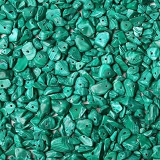 LAIDANLA 5-8mm Malachite Natural Chip Stone Beads - 400pcs for DIY Bracelet, Earrings & Necklace Jewelry Crafting