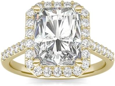 Moissanite Radiant Cut Engagement Ring in 10K, 14K, 18K Solid Gold - 4 Carat Women's Wedding Ring - Hypoallergenic Promise Gift for Her in White, Yellow, Rose Gold (D Color, VVS1, 4CTW)