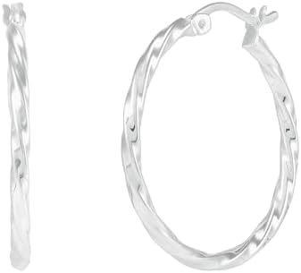 Sterling Silver Hinge With Notched Post Clasp, Silpada 'Endless Twists' Hoop Earrings, No Stone, for Women, Hoop Design