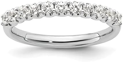14k White Gold Lab Grown Diamond Wedding Band for Women, Simple Elegance Design, Origin: India