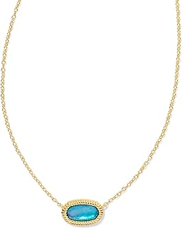 Kendra Scott Womens Elisa Ridge Frame Short Pendant Necklace Gold Indigo Watercolor Illusion One size