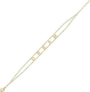 Maya J EB2Y Dream Empowered Brass Bracelet with Lobster Claw Clasp, Inspiring Yellow Gold Design