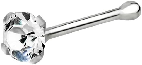 Forbidden Body Jewelry 22g Nose Studs for Women, Nose Ring Studs, Stud Nose Rings, Nose Ring Stud, Sterling Silver CZ Simulated Diamond Nose Stud, 2.5mm Crystal