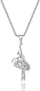 XUPING Crystal Dancer Pendant Necklace with Box Chain for Women, Ballerina Design, Gold Plated Copper Alloy, Anniversary/Birthday/Valentine's Day Gift