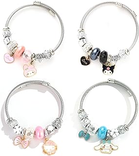 4Pcs Kawaii Bracelet Set Cute Charm Bracelets Beaded, Cute Cartoon Bracelets Bracelet for Women Girls Bff Friendship Bracelet Matching Jewelry
