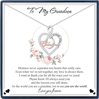 Grandma Pendant Necklace with Lobster Clasp and Cable Chain, Perfect Women's Gifts for Birthdays and Anniversaries, Copper Sterling Silver Necklace, Dainty and Timeless Jewelry