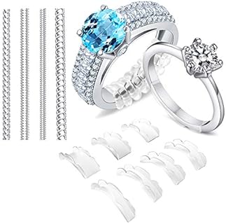 Coopache Ring Size Adjuster for Loose Rings - 2 Styles, 13 Sizes - Jewelry Sizer, Mandrel for Making Jewelry Guard, Spacer, Sizer, Fitter - Spiral Silicone Tightener Set