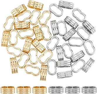 UNICRAFTALE 40Pcs 2 Colors 5x10mm 201 Stainless Steel Slide Charm Beads Large Hole Slider Beads Bracelet Crimp Beads Metall Spacer Beads for Cord Bracelets Jewelry Making