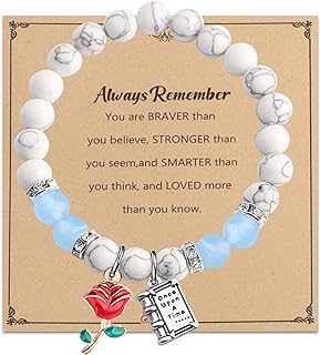 Disney-Inspired Belle Rose Bangle Bracelet with Bead Chain & Spring Ring Clasp in Stainless Steel for Movie Fans