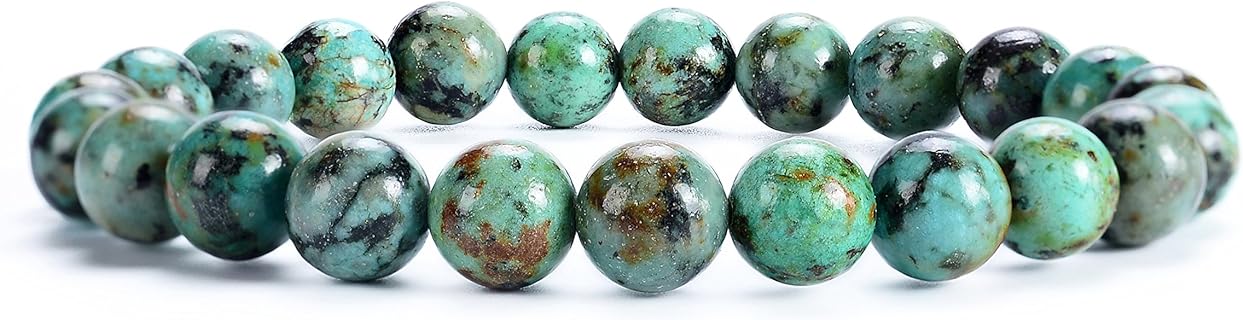 Cherry Tree Collection Unisex Stainless Steel Jasper Bead Bracelet with an Elastic No-Clasp Design