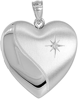 Sterling Silver Diamond Heart Locket/Urn Necklace 1 Picture 1 inch