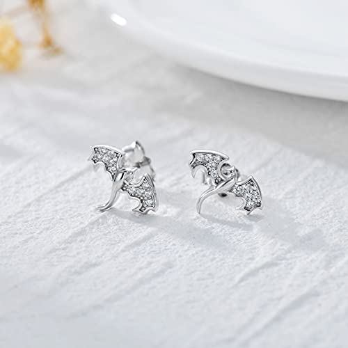 Dragon Earrings 925 Sterling Silver Stud Hypoallergenic Dragon Earrings for Women Girl