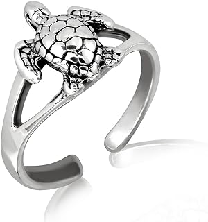 WithLoveSilver 925 Sterling Silver Sea Turtle Toe Ring