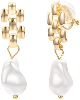 Pearl Dangle Earrings For Women Gold Plated Long Drop Hypoallergenic Earrings Fashion Jewelry