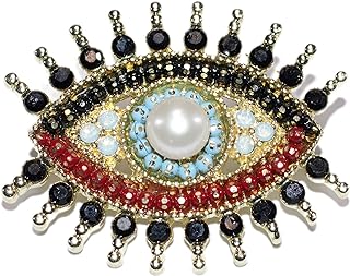 Lucky Charm Evil Eye Aojo Brooch Pin for Women Fully-Jewelled with Freshwater Pearl& Rhinestone Crystal for Wedding Party Prom Gift Necklace Dual Use Lapel Pin Accessories for Shawl Scarf Buckle