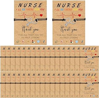 Nurse Appreciation Charm Bracelet with Rope Chain and Lobster Claw Clasp - Stainless Steel and Wax Rope Material - Perfect for Graduation, Nurse's Day, Birthday Gifts