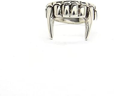 Personalized Gothic Vampire Teeth Rings for Women Girls Teen Werewolf Fang Cool Dainty Adjustable Finger Ring Fashion Expandable Open Size Halloween Birthday BFF