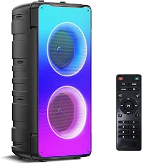 TAMPROAD A67 Altavoz Bluetooth portátil de 60W con graves ricos, luces LED de colores y batería de 10000 mAh, ideal para fiestas en casa y eventos al aire libre