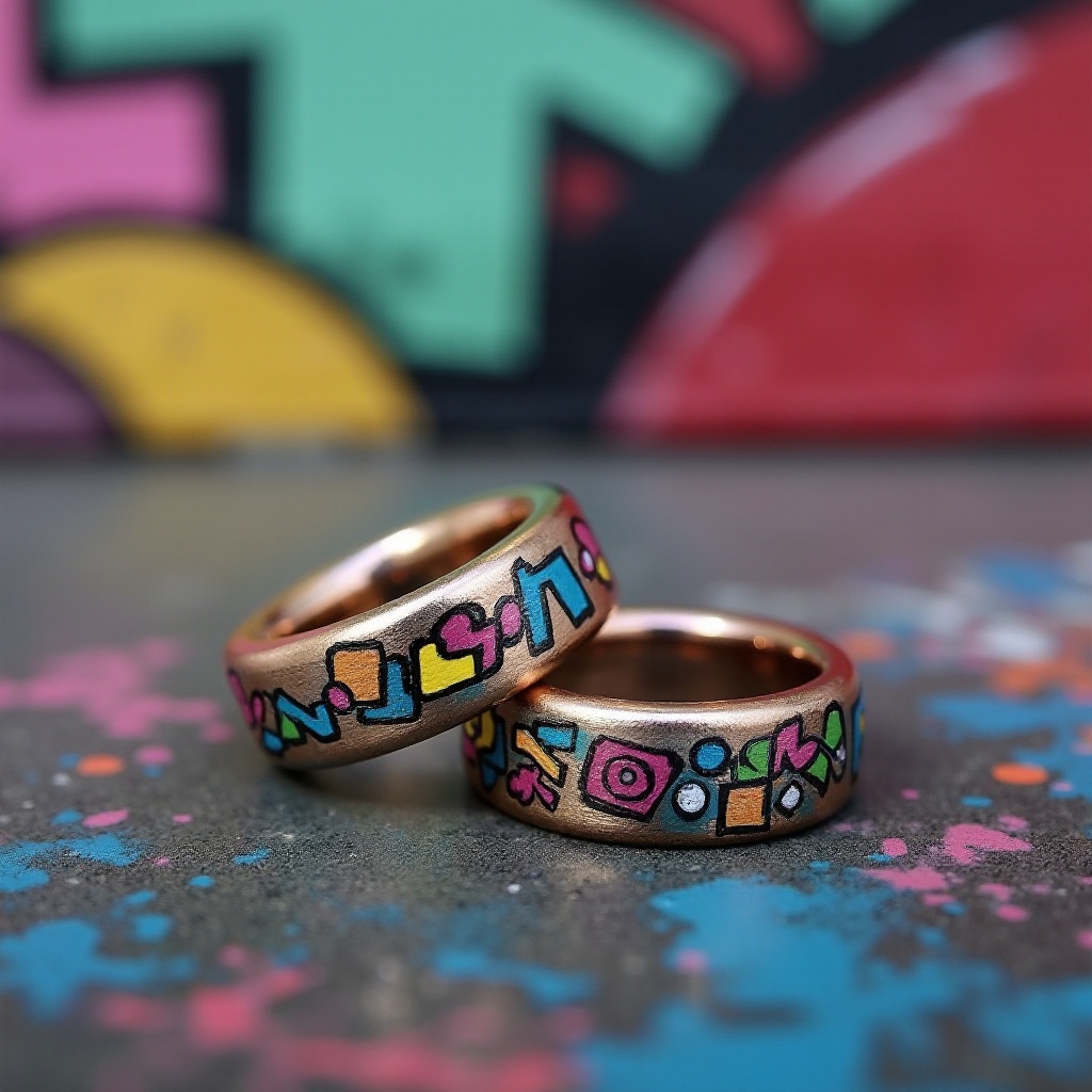 anillos de compromiso de graffiti