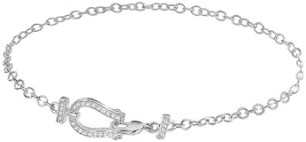 Horseshoe Bracelet for Women with Cubic Zirconia,Horse Bracelet Jewelry Gifts for Mother Wife Girls Sister Wedding Birthday Christmas Mother's Valentine's Day,7.5"