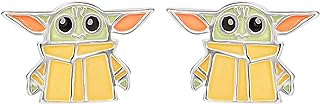 Grogu Stud Earrings - Sterling Silver Disney Star Wars Jewelry with Push Back Design, Perfect Gift for Star Wars Fans