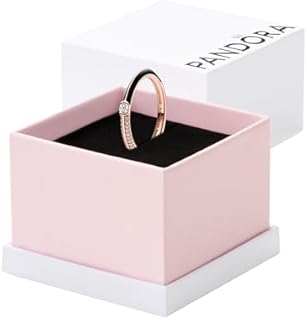 Black Diamond Stackable Ring - Pandora ME Pavé 14k Rose Gold Plated Ring with Cubic Zirconia for Women - Rose Gold/Round Design