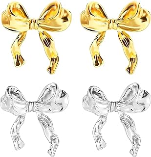 Women's Gold/Silver Chunky Hoop and Water Drop Brass Stud Earrings Set with Push Back Design - Elegant and Hypoallergenic Gift Option