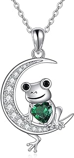 Lobster Clasp Sterling Silver Frog Brooch with Cubic Zirconia for Women and Girls - Frog Moon Design