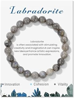 1PCS Healing Crystal Stone Bracelets for Women Men Semi-Precious Gemstone Bracelets 8mm Round Beads Stretch Beaded Bracelet Jewelry Gifts