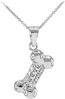 Good Luck Charms Solid 925 Sterling Silver Dog Bone Pendant Necklace