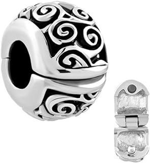 Irish Celtic Swirl Silver-Plated Bead Charm Bracelet for Women with Clip Lock Stopper Design